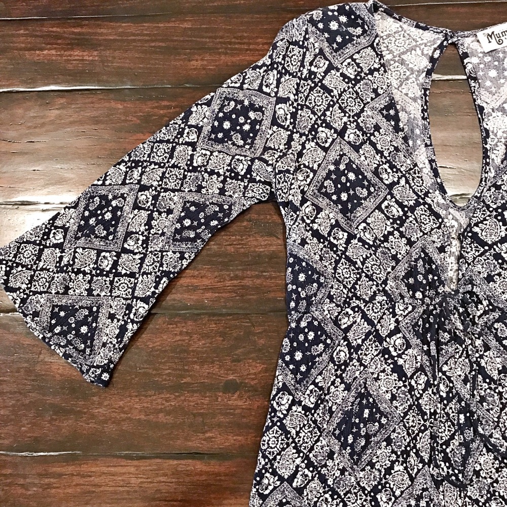 Show Me Your MuMu Roxy Romper Blue Bandit Cloud XS